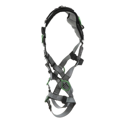 MSA V-FIT Harness w/Back, Front & Side D-Rings - Quick-Connect Leg Straps - Shoulder Padding - Extra Large - 10194865
