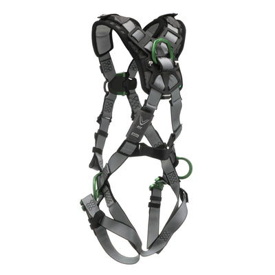 MSA V-FIT Harness w/Back, Front & Side D-Rings - Quick-Connect Leg Straps - Shoulder Padding - Extra Large - 10194865