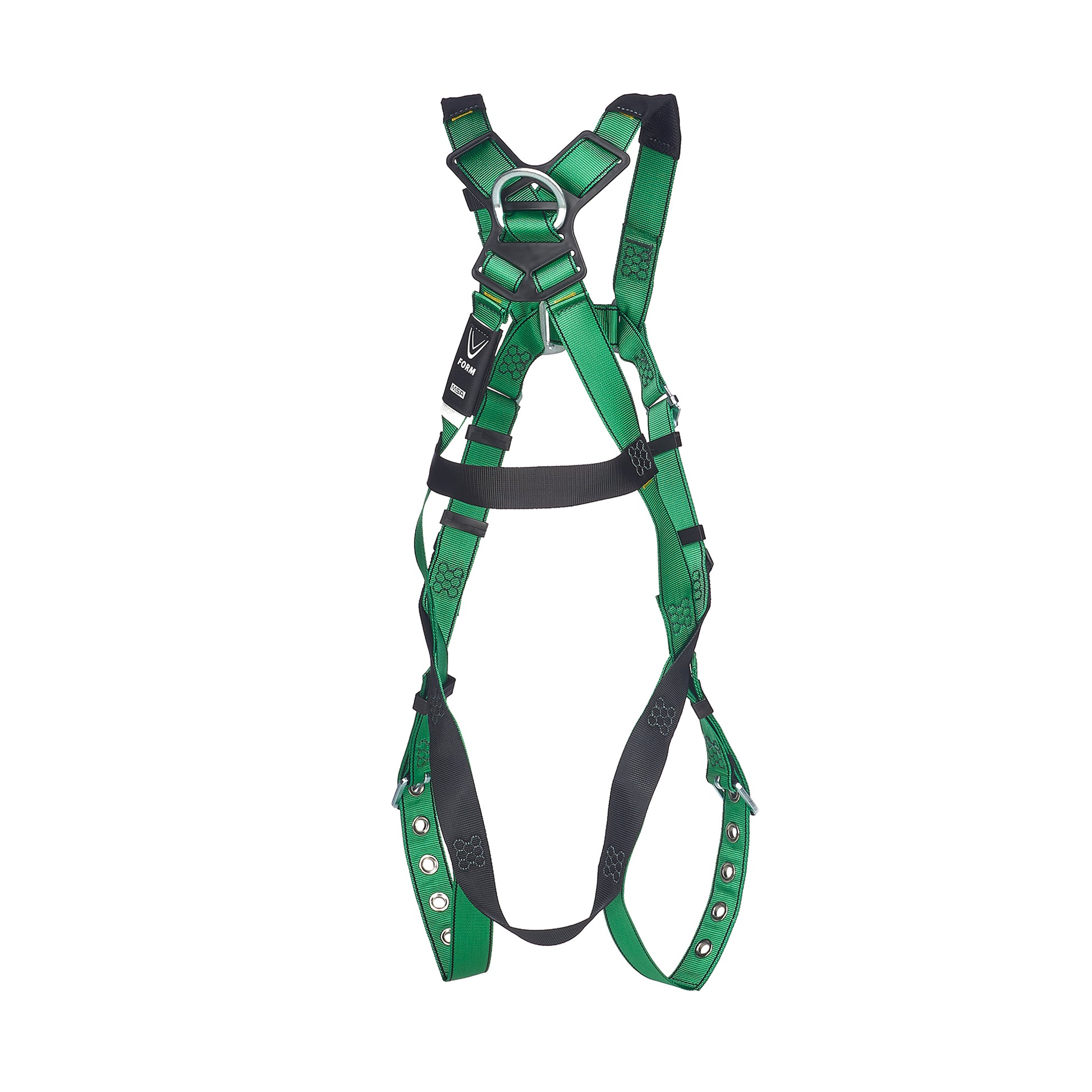 MSA V-FORM Harness w/Back D-Ring - Tongue Buckle Leg Straps Quick Connect Chest Buckle - Standard - 10206058