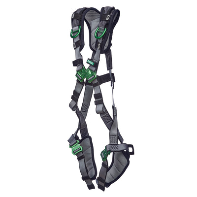 MSA V-FIT Harness w/Back & Shoulder D-Rings - Quick-Connect Leg Straps - Shoulder & Leg Padding - Extra Large - 10194970