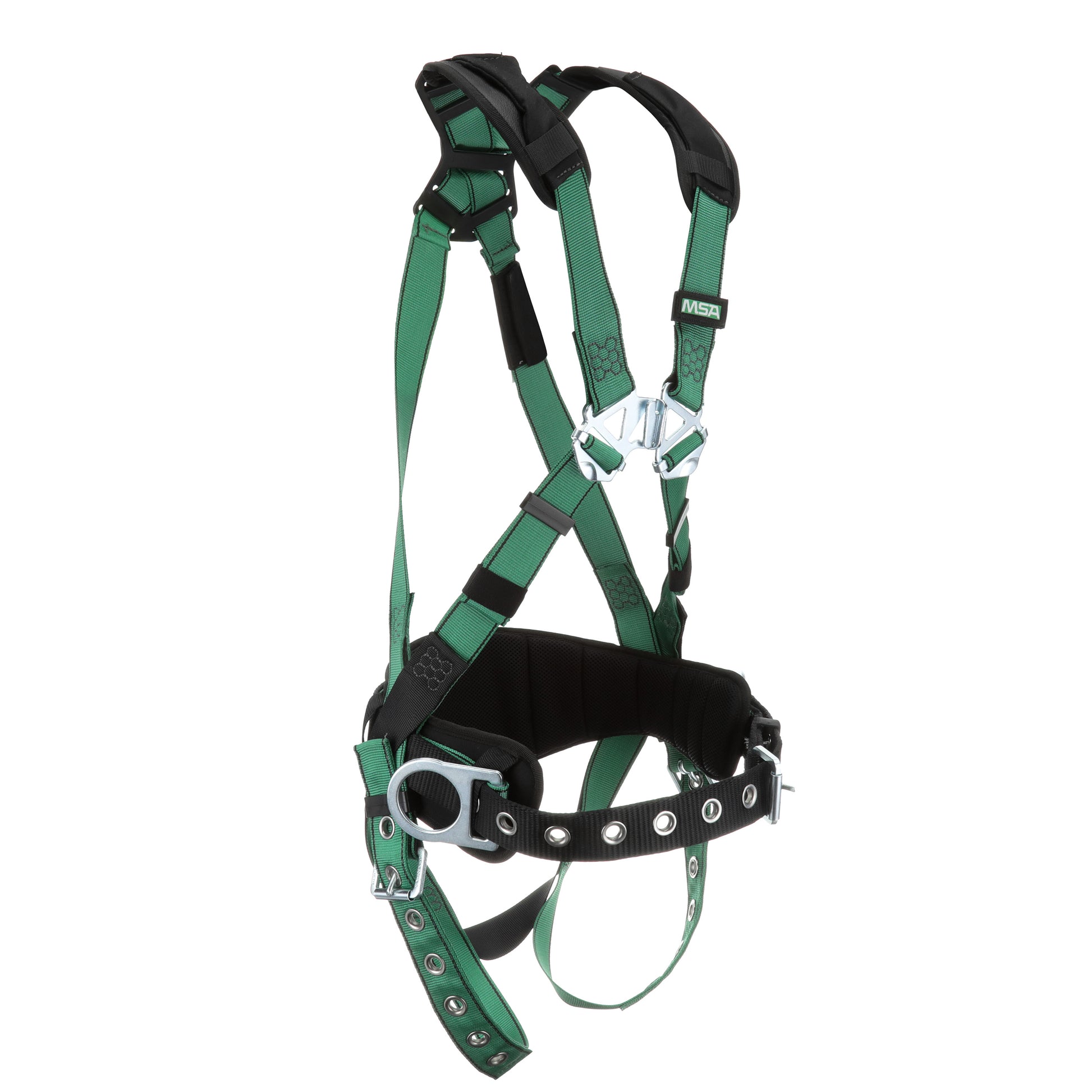 MSA V-FORM Construction Harness w/Back & Side D-Rings - Tongue Buckle Leg Straps - Shoulder Padding - Super Extra Large - 10197366