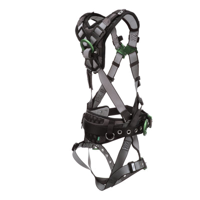 MSA V-FIT Construction Harness w/Back & Side D-Rings - Tongue Buckle Leg Straps - Shoulder Padding - Extra Large - 10195150