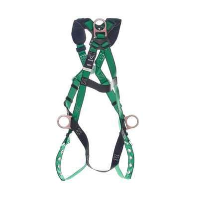MSA V-FORM Harness w/Back, Front & Side D-Rings - Tongue Buckle Leg Straps Quick Connect Chest Buckle - Extra Small - 10206069