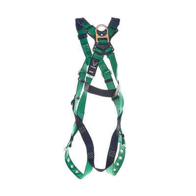 MSA V-FORM Harness w/Back & Front D-Rings - Tongue Buckle Leg Straps Quick Connect Chest Buckle - Extra Large - 10206067