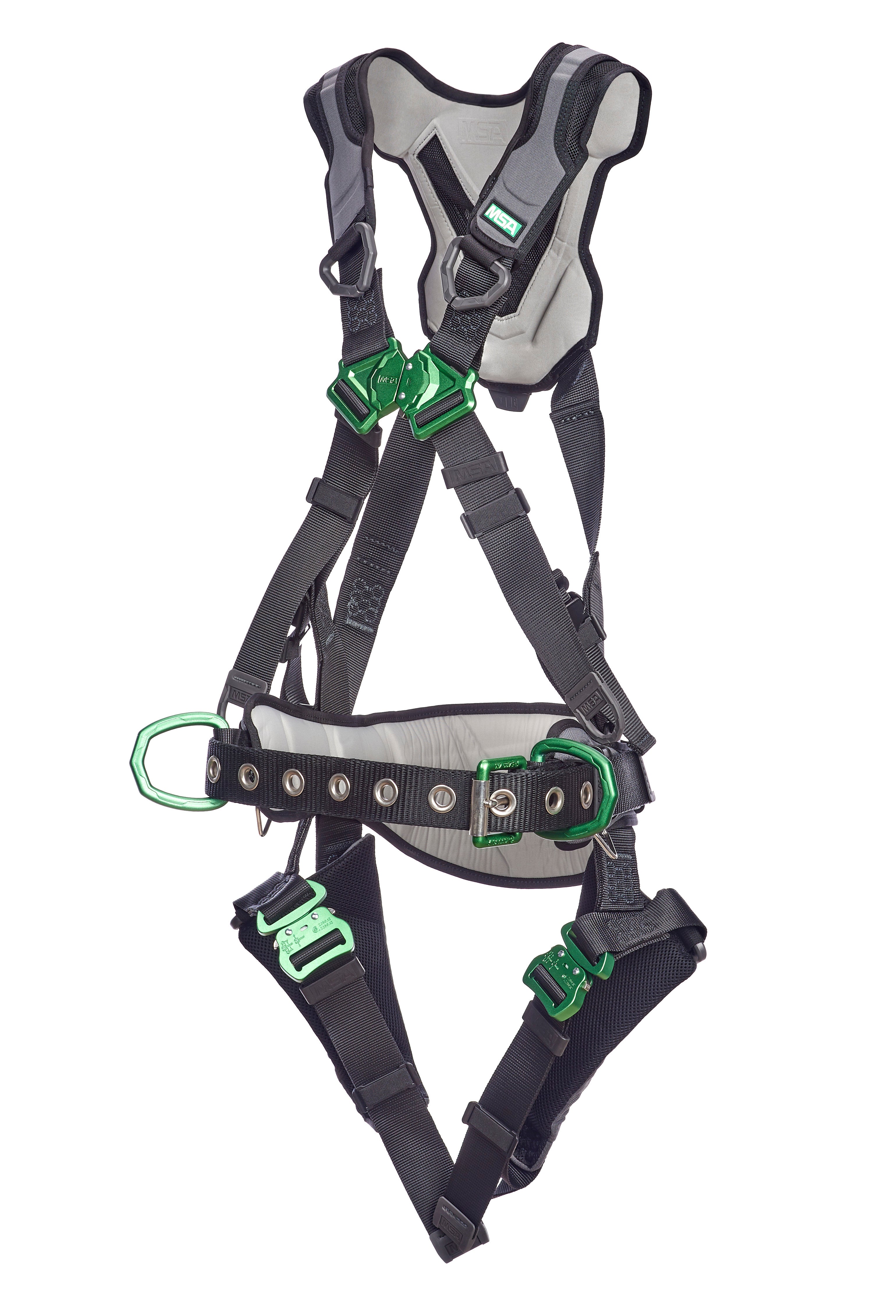 MSA V-FLEX Construction Harness w/Back & Side D-Rings - Quick Connect Leg Straps - Super Extra Large - 10211327