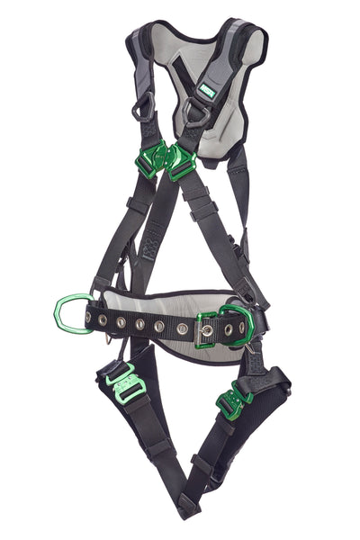 MSA V-FLEX Construction Harness w/Back & Side D-Rings - Quick Connect Leg Straps - Extra Large - 10211326