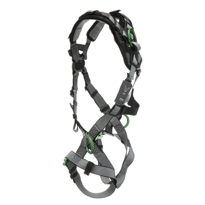 MSA V-FIT Harness w/Back, Front & Side D-Rings - Quick-Connect Leg Straps - Shoulder Padding - Extra Large - 10194865