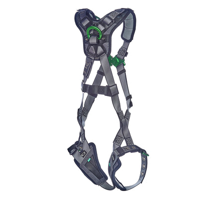 MSA V-FIT Harness w/Back & Shoulder D-Rings - Tongue Buckle Leg Straps - Shoulder & Leg Padding - Extra Small - 10195027