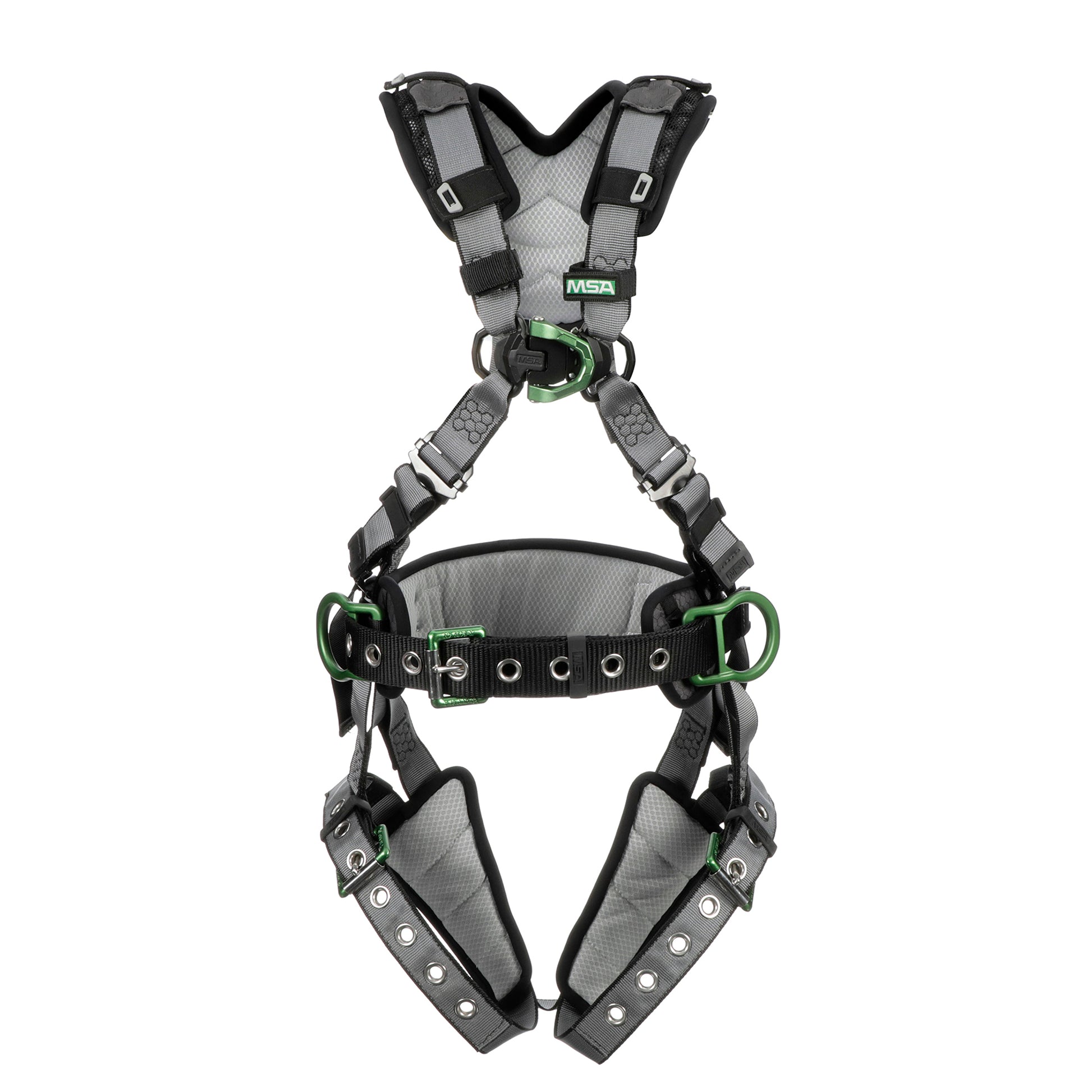MSA V-FIT Construction Harness w/Back & Side D-Rings - Tongue Buckle Leg Straps - Shoulder & Leg Padding - Standard - 10195181