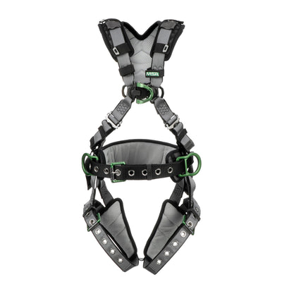 MSA V-FIT Construction Harness w/Back & Side D-Rings - Tongue Buckle Leg Straps - Shoulder & Leg Padding - Standard - 10195181