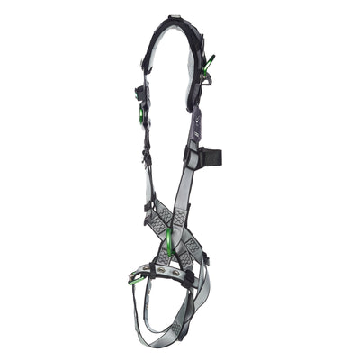 MSA V-FIT Harness w/Back, Front & Side D-Rings - Tongue Buckle Leg Straps - Shoulder Padding - Extra Small - 10194896