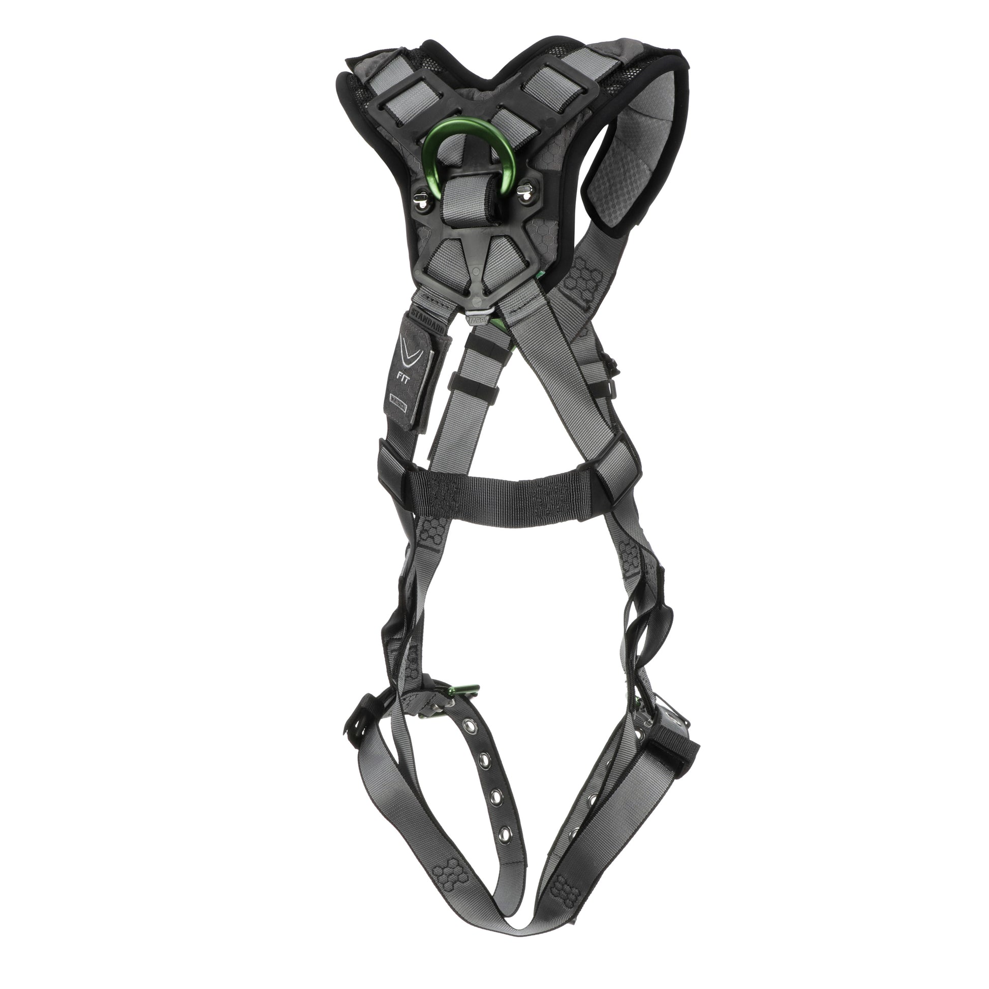 MSA V-FIT Harness w/Back D-Ring - Tongue Buckle Leg Straps - Shoulder Padding - Extra Large - 10194890