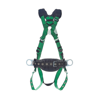 MSA V-FORM Construction Harness w/Back & Side D-Rings - Tongue Buckle Leg Straps Quick Connect Chest Buckle - Shoulder Padding - Extra Small - 10207733