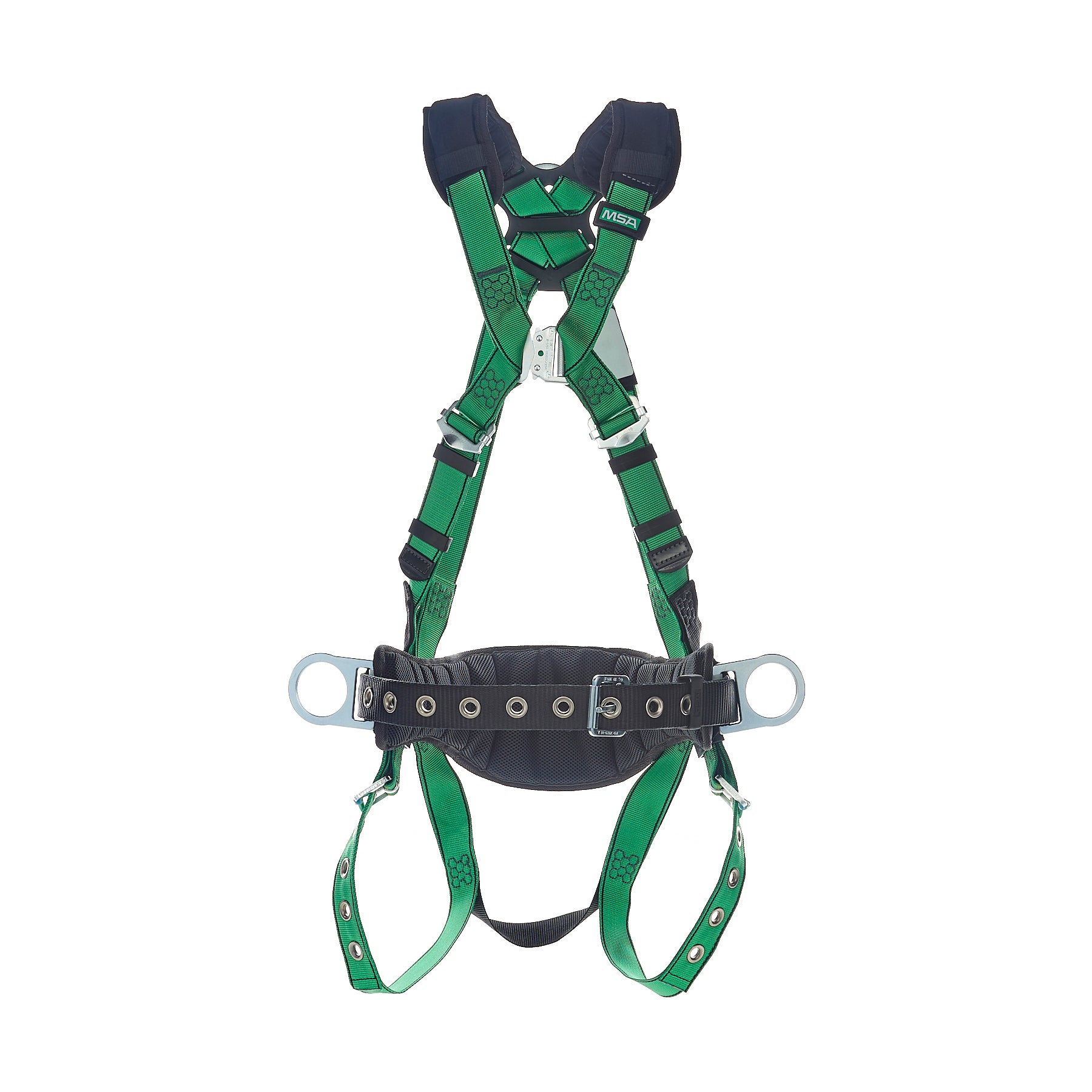 MSA V-FORM Construction Harness w/Back & Side D-Rings - Tongue Buckle Leg Straps Quick Connect Chest Buckle - Shoulder Padding - Standard - 10207734