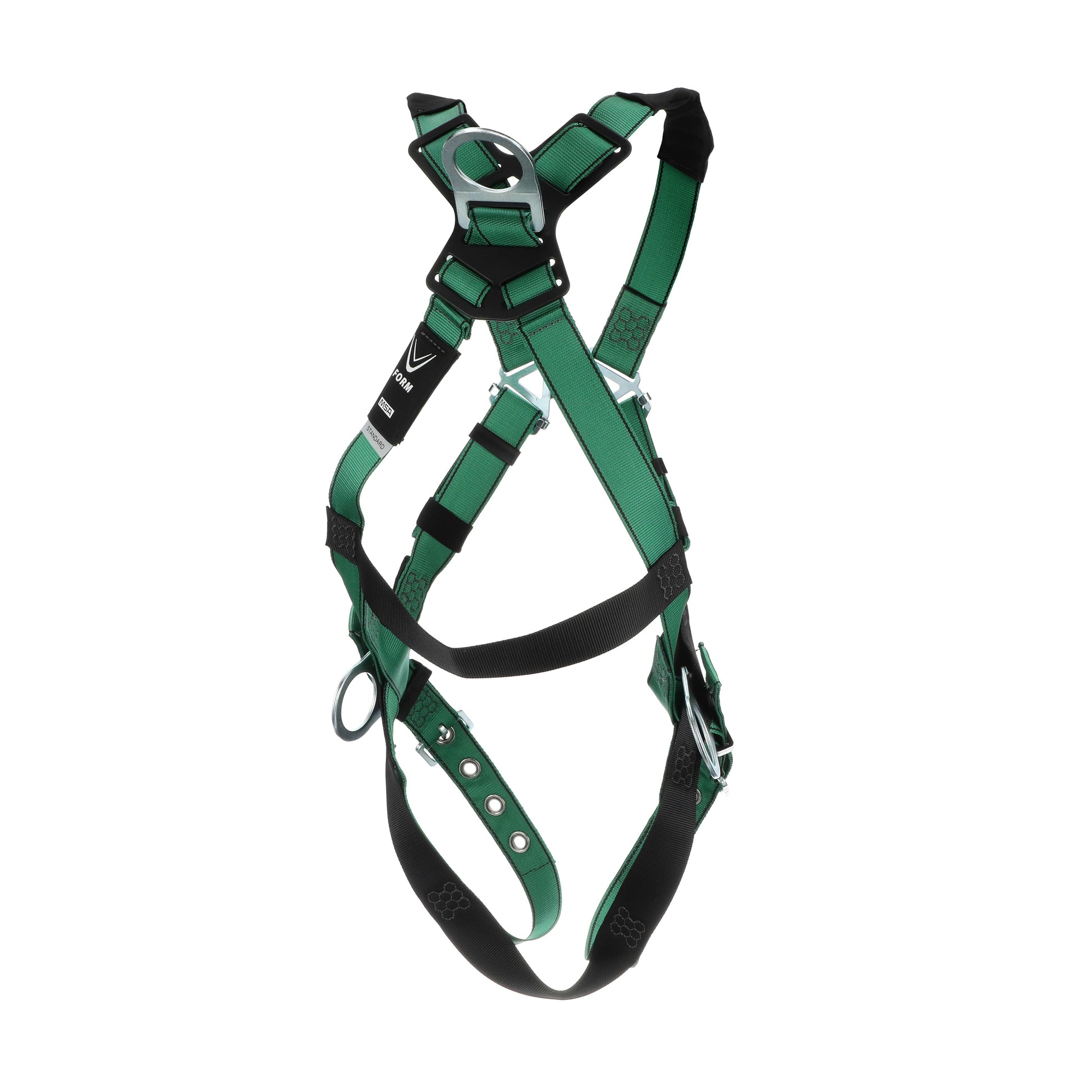MSA V-FORM Harness w/Back & Side D-Rings - Tongue Buckle Leg Straps - Super Extra Large - 10197217