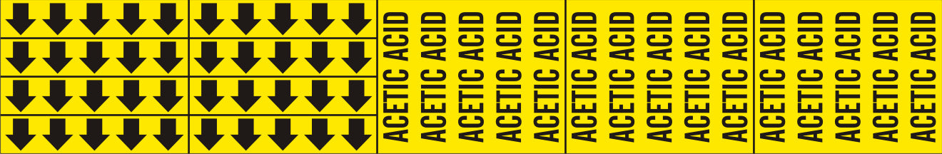 ACETIC ACID - PIPE MARKER WITH ARROWS - ACETIC ACID - PIPE MARKER WITH ARROWS, 2.25X13.5, Adhesive Vinyl