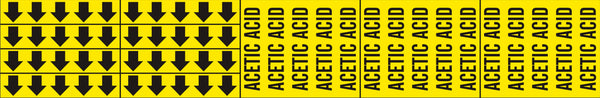 ACETIC ACID - PIPE MARKER WITH ARROWS