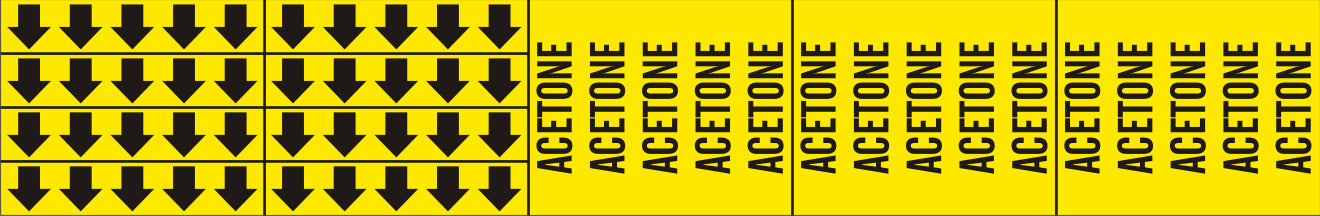 ACETONE - PIPE MARKER WITH ARROWS - ACETONE - PIPE MARKER WITH ARROWS, 2.25X13.5, Adhesive Vinyl