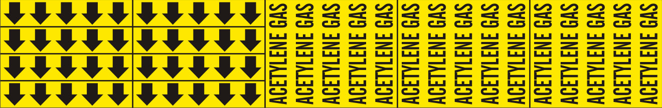 ACETYLENE GAS - PIPE MARKER WITH ARROWS - ACETYLENE GAS - PIPE MARKER WITH ARROWS, 2.25X13.5, Adhesive Vinyl