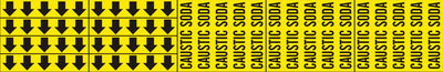 CAUSTIC SODA - PIPE MARKER WITH ARROWS