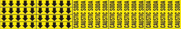 CAUSTIC SODA - PIPE MARKER WITH ARROWS