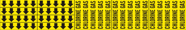 CHLORINE GAS - PIPE MARKER WITH ARROWS
