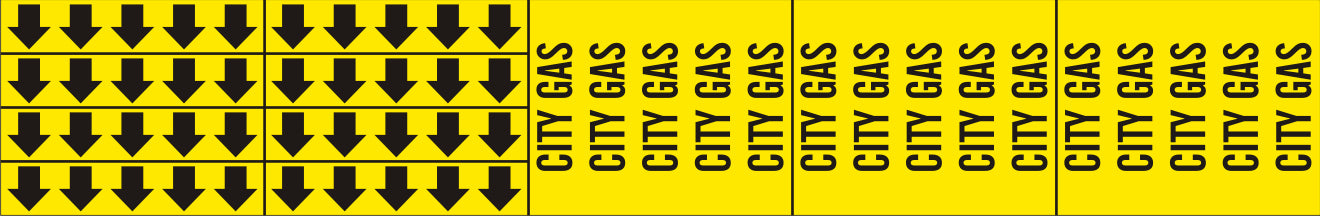 CITY GAS - PIPE MARKER WITH ARROWS - CITY GAS - PIPE MARKER WITH ARROWS, 2.25X13.5, Adhesive Vinyl