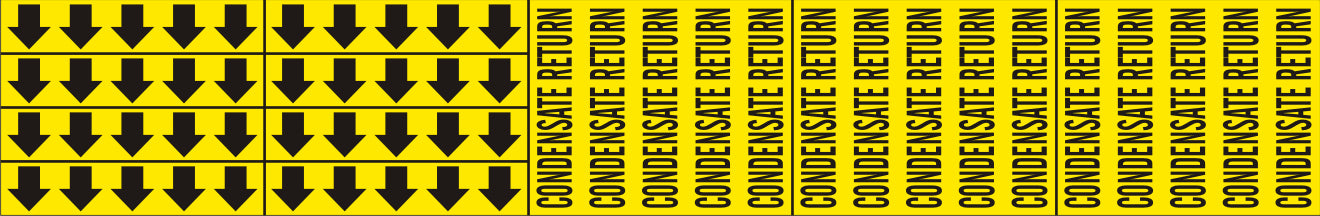 CONDENSATE RETURN - PIPE MARKER WITH ARROWS - CONDENSATE RETURN - PIPE MARKER WITH ARROWS, 2.25X13.5, Adhesive Vinyl