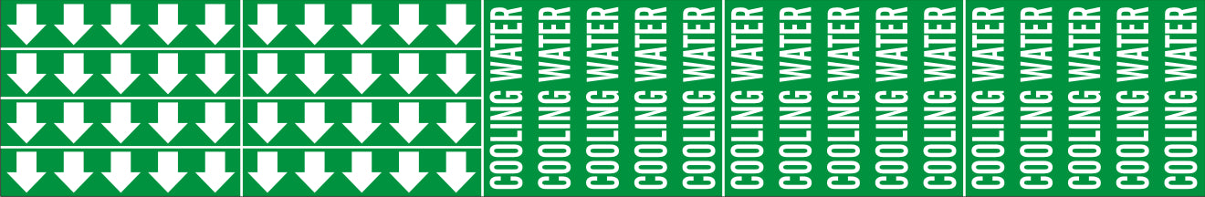 COOLING WATER - PIPE MARKER WITH ARROWS - COOLING WATER - PIPE MARKER WITH ARROWS, 2.25X13.5, Adhesive Vinyl
