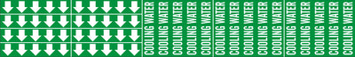 COOLING WATER - PIPE MARKER WITH ARROWS