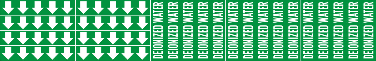 DEIONIZED WATER - PIPE MARKER WITH ARROWS - DEIONIZED WATER - PIPE MARKER WITH ARROWS, 2.25X13.5, Adhesive Vinyl