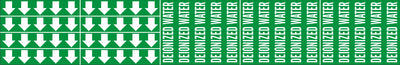DEIONIZED WATER - PIPE MARKER WITH ARROWS
