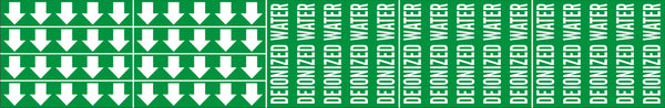 DEIONIZED WATER - PIPE MARKER WITH ARROWS