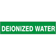 DEIONIZED WATER - PIPE MARKER - DEIONIZED WATER - PIPE MARKER, 1.125X8, Adhesive Vinyl 25/PK