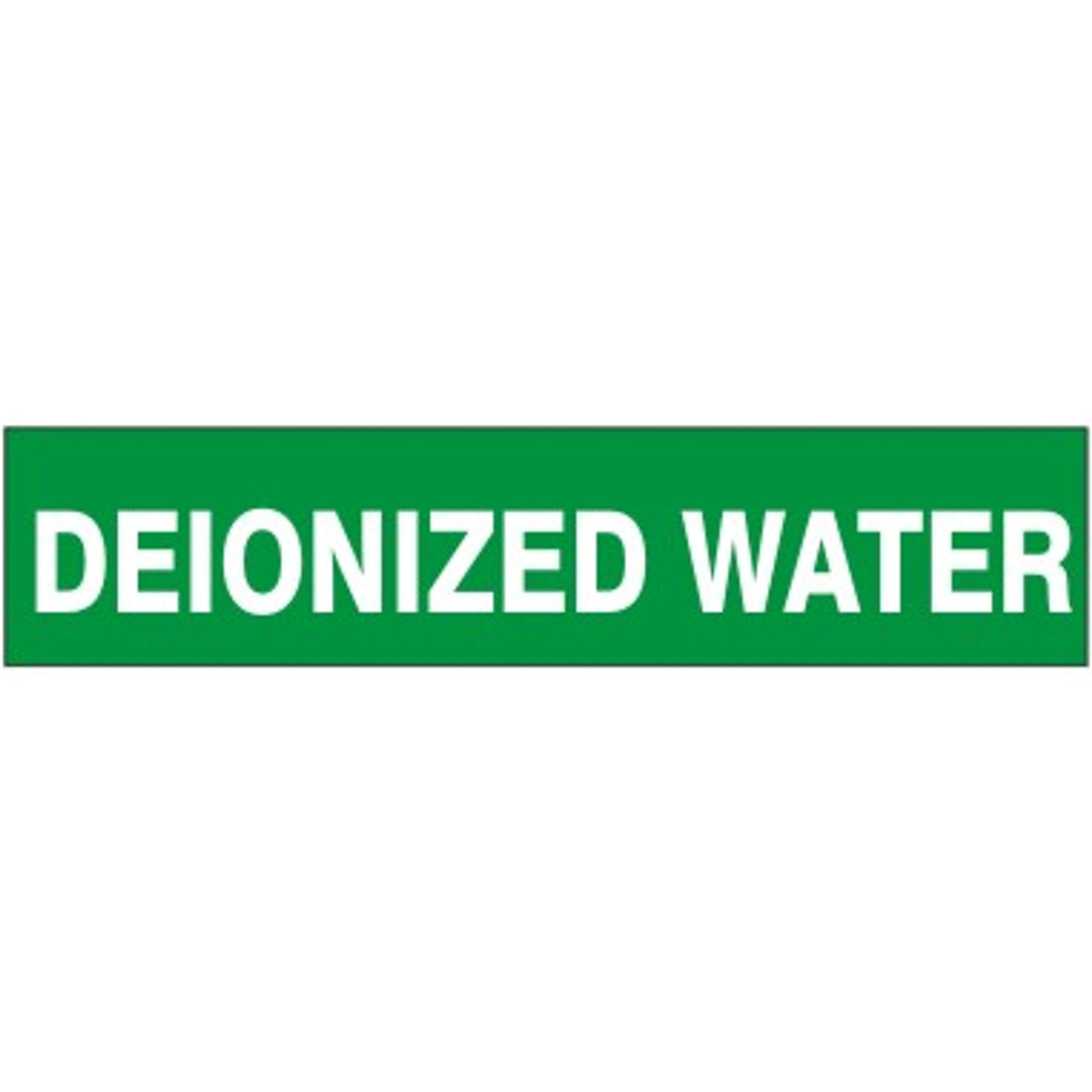 DEIONIZED WATER - PIPE MARKER - DEIONIZED WATER - PIPE MARKER, 1.125X8, Adhesive Vinyl 25/PK
