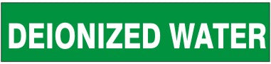 DEIONIZED WATER - PIPE MARKER