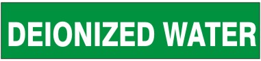 DEIONIZED WATER - PIPE MARKER