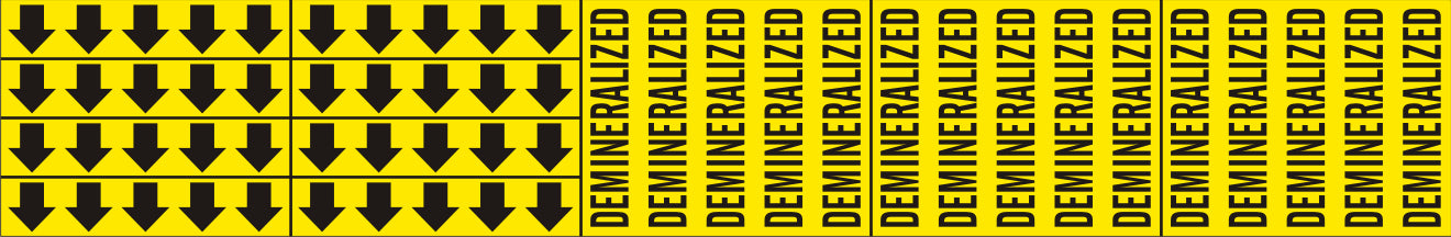DEMINERALIZED - PIPE MARKER WITH ARROWS - DEMINERALIZED - PIPE MARKER WITH ARROWS, 2.25X13.5, Adhesive Vinyl