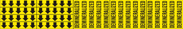 DEMINERALIZED - PIPE MARKER WITH ARROWS
