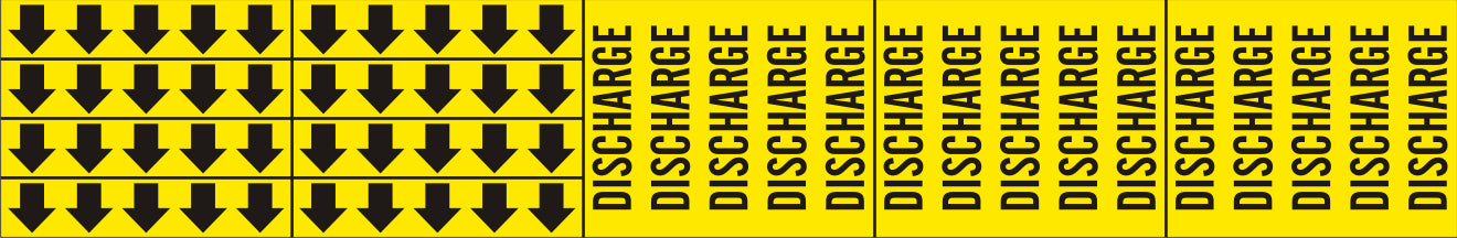 DISCHARGE - PIPE MARKER WITH ARROWS - DISCHARGE - PIPE MARKER WITH ARROWS, 2.25X13.5, Adhesive Vinyl