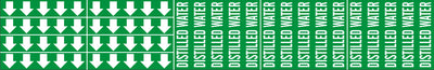 DISTILLED WATER - PIPE MARKER WITH ARROWS