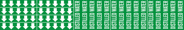 DISTILLED WATER - PIPE MARKER WITH ARROWS