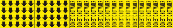 DOMESTIC HOT WATER - PIPE MARKER WITH ARROWS