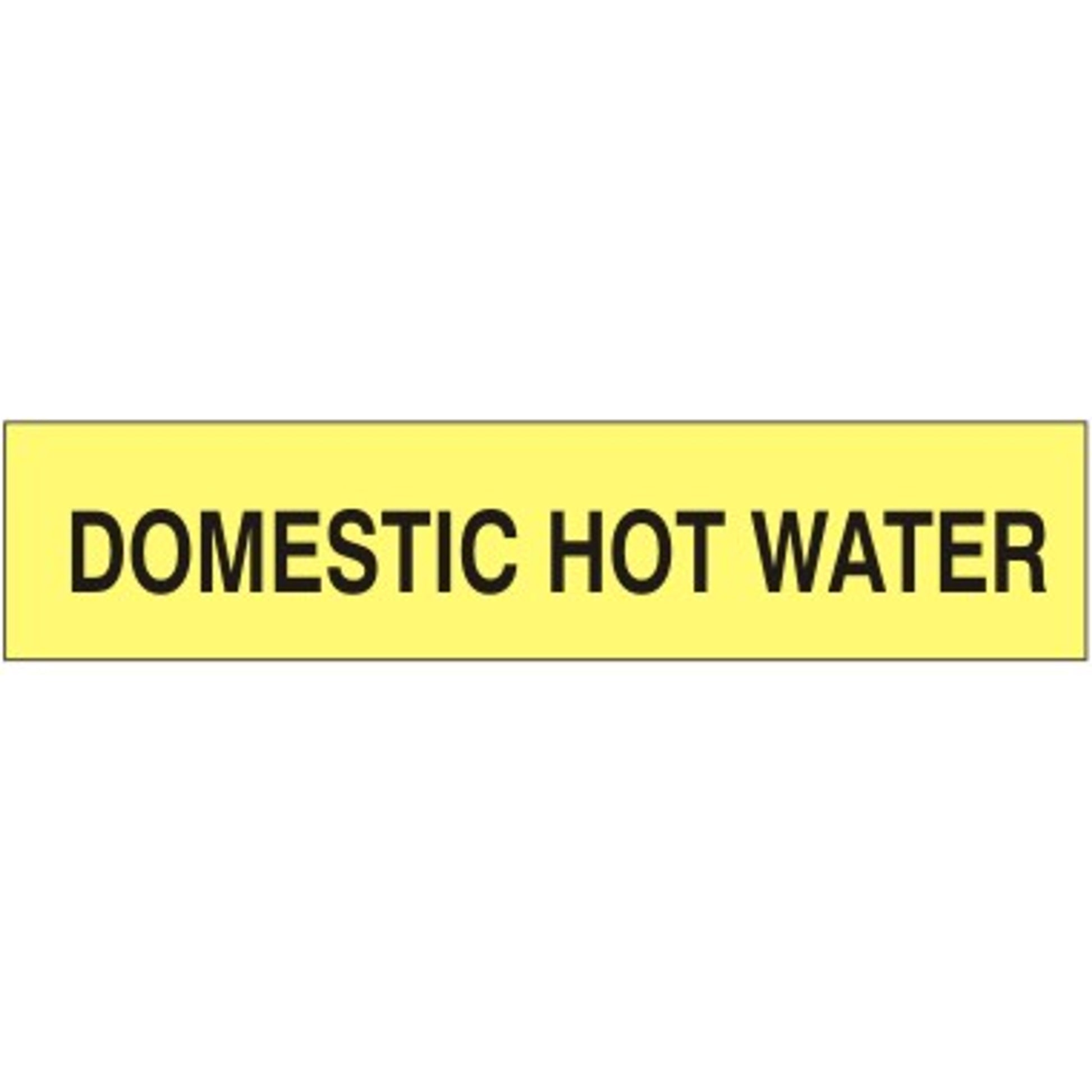 DOMESTIC HOT WATER - PIPE MARKER - DOMESTIC HOT WATER - PIPE MARKER, 1.125X8, Adhesive Vinyl 25/PK