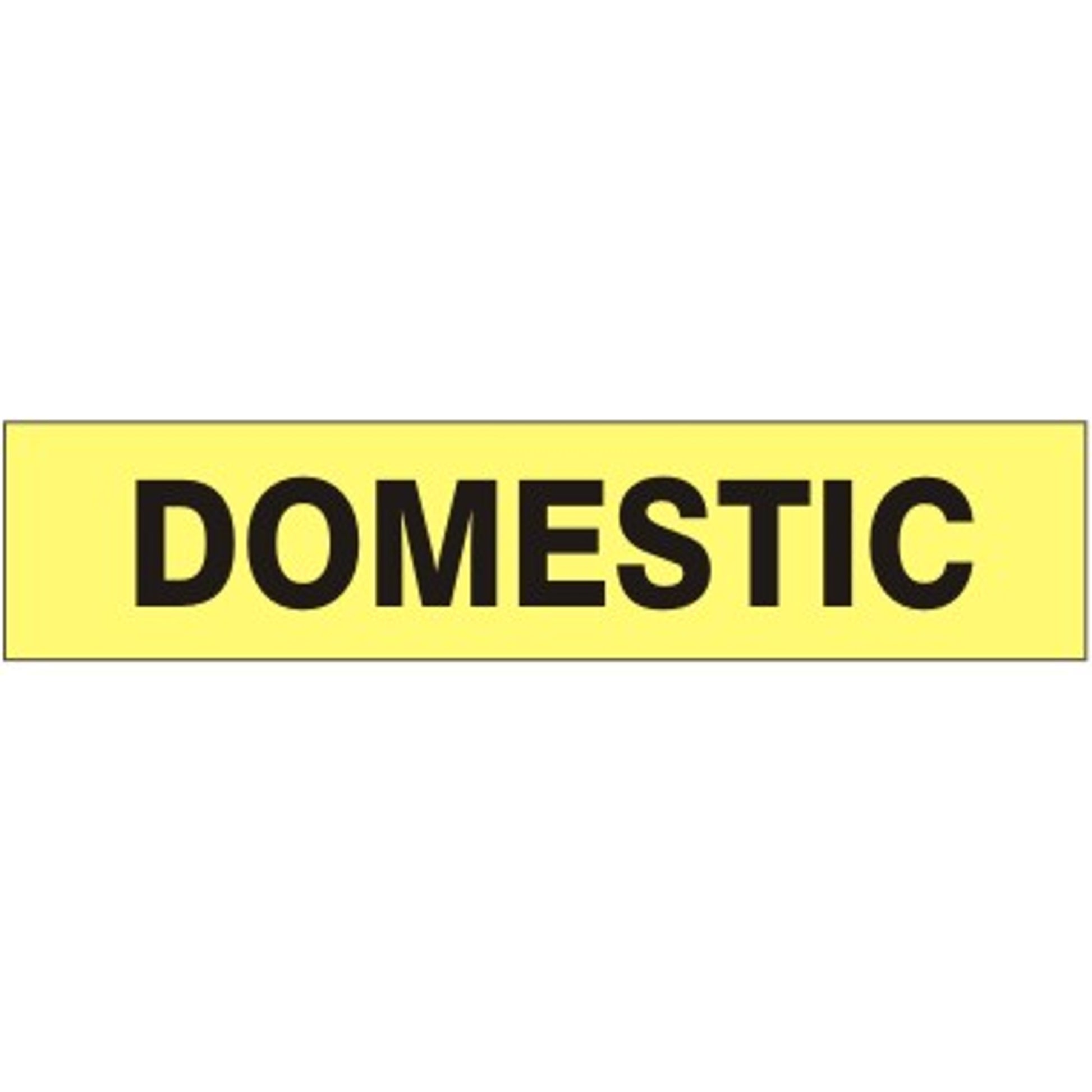 DOMESTIC - PIPE MARKER - DOMESTIC - PIPE MARKER, 1.125X8, Adhesive Vinyl 25/PK