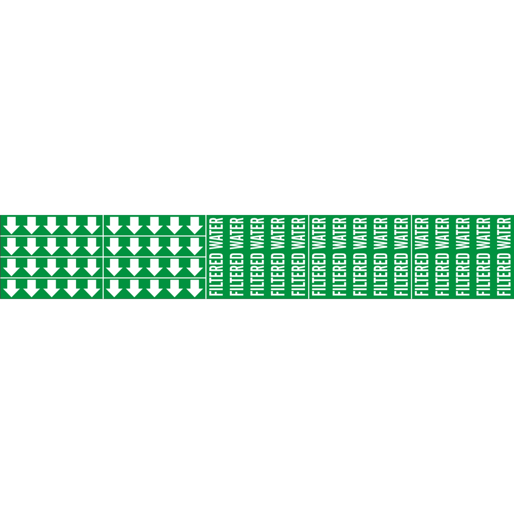 FILTERED WATER - PIPE MARKER WITH ARROWS - FILTERED WATER - PIPE MARKER WITH ARROWS, 2.25X13.5, Adhesive Vinyl
