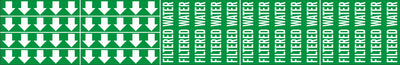 FILTERED WATER - PIPE MARKER WITH ARROWS