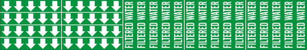 FILTERED WATER - PIPE MARKER WITH ARROWS