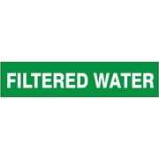 FILTERED WATER - PIPE MARKER - FILTERED WATER - PIPE MARKER, 1.125X8, Adhesive Vinyl 25/PK