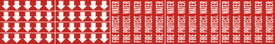 FIRE PROTECTION WATER - PIPE MARKER WITH ARROWS